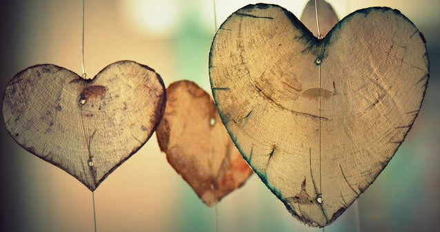 hearts made of wood