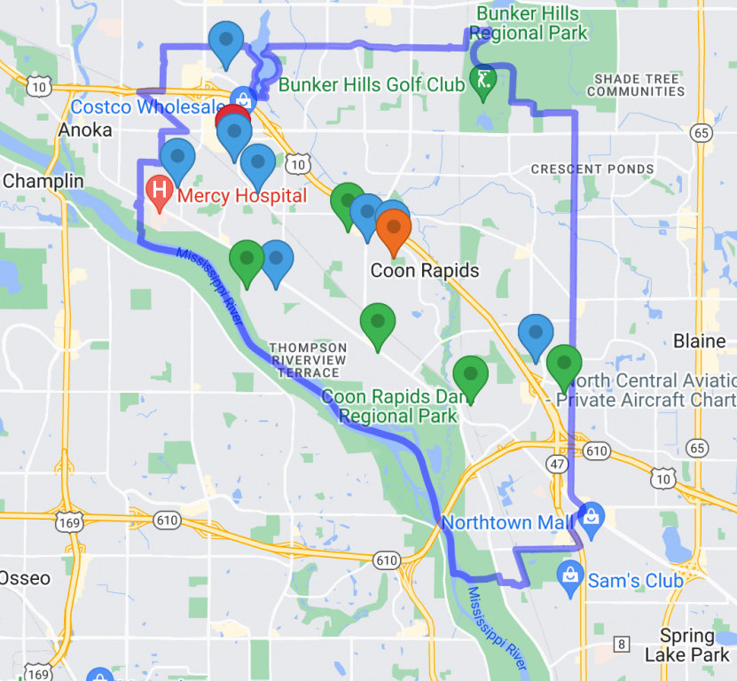 Locations of rental comparisons made to determine page values.