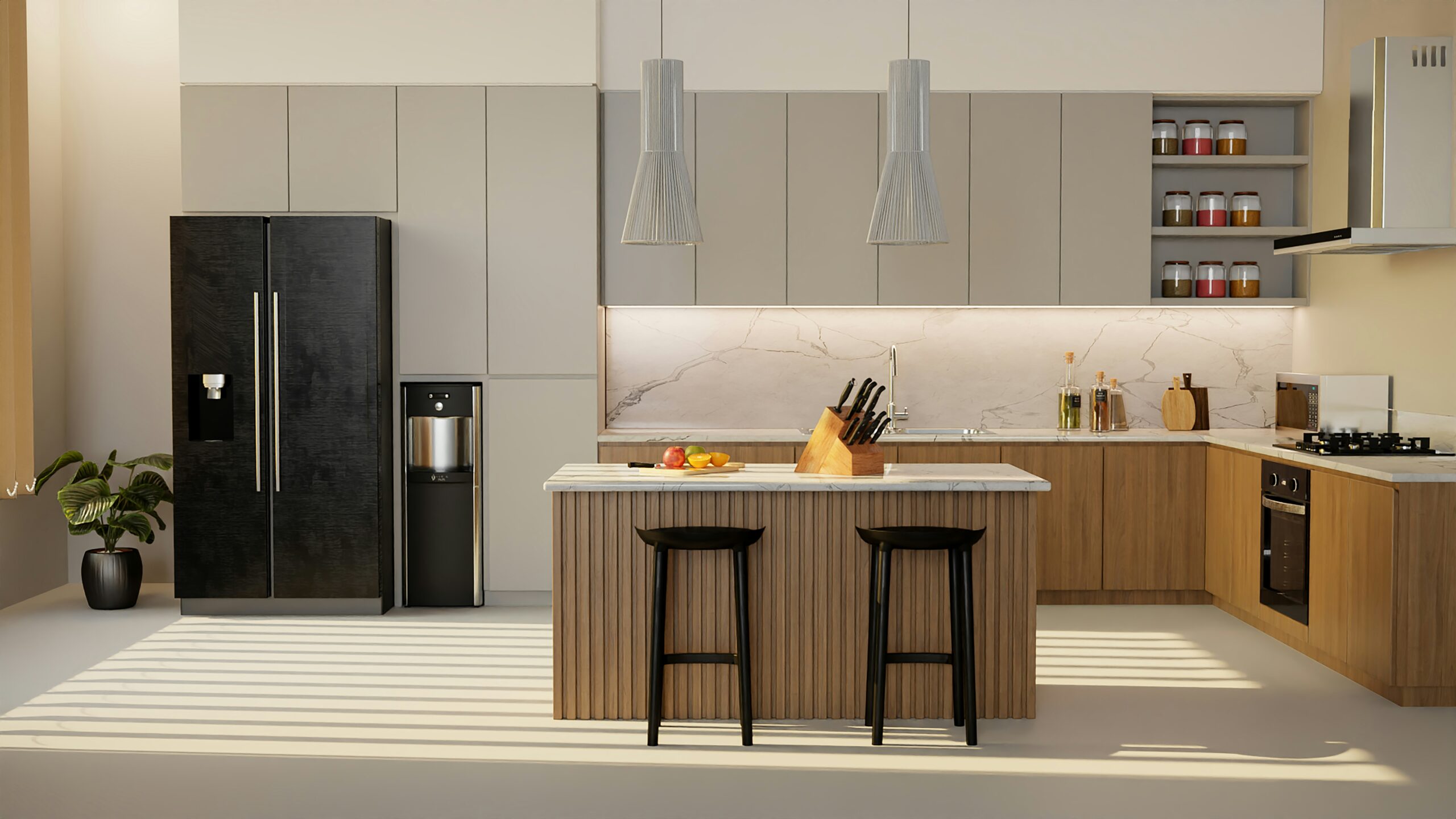 Modern kitchen with neutral colors